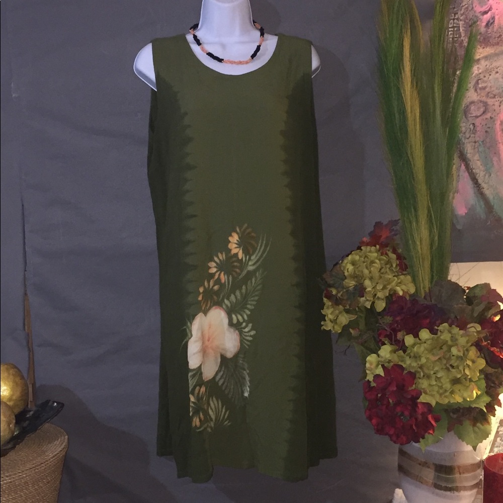 Sheath Sleeveless Dress One Size Olive Green Cover